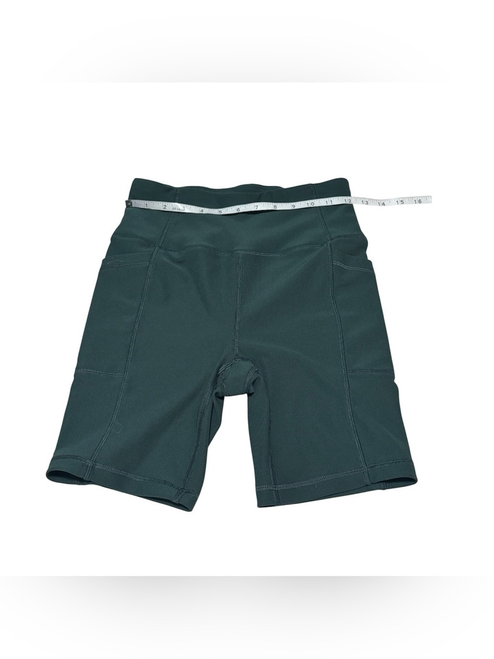Harmony + Balance Dark Teal Ribbed Bike Shorts with Pockets Size S/P
